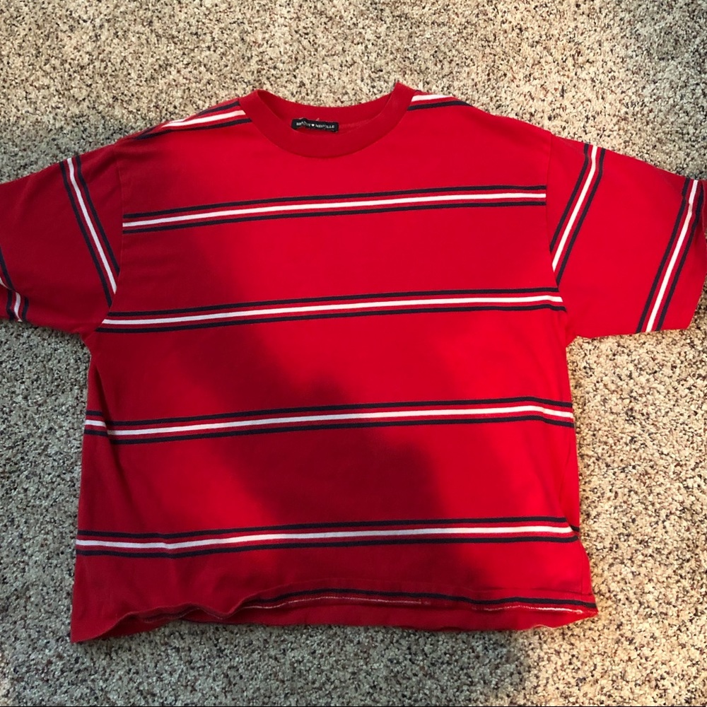 Brandy Melville aleena red stripped tee shirt